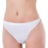 Elita Women's 'Silk Magic' Microfiber High Waisted Thong, Porcelain, S