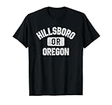 Hillsboro Oregon Gym Style Distressed White Print T-Shirt