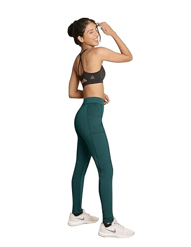 Image of Mehrang Women's Gym Wear Tights | Track Pants with Mesh Insert & Side Pockets : Ideal for Active Wear, Yoga & Workout | Stretchable Gym Pants for Women & Tights for Women