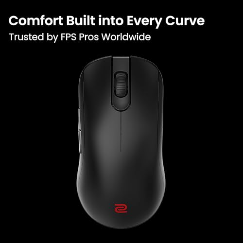 Image of BenQ Zowie FK2-DW Wireless Symmetrical Gaming Mouse for Esports (Medium)|65g Lightweight|4000Hz Polling Rate with Enchanced Receiver| Driverless Plug & Play - 7 Buttons |PAW 3950 Sensor |Extra Skates