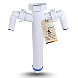 DL-pro Tauchrohr Ø40mm 1 1/2 Zoll, 265 mm lang, 2x schwenkbarer Geräteanschluss, Anti-Geruchsverschluss & Rückflussstopp – für Waschmaschine & Geschirrspüler