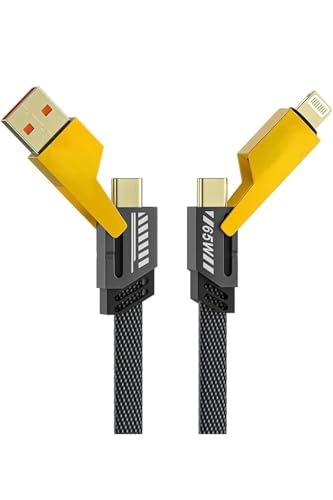 Image of 4 in 1 fast Charging Cable, USB-A to Type-C, Compatible with iPhone and All Phones & Laptops, 27W Max PD