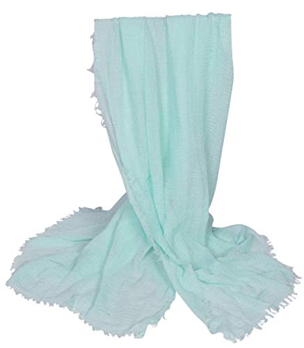 Image of Iba & Isba Women's Plain Crinkled Scarves, Stoles, Hijab (76 x 36 inch)