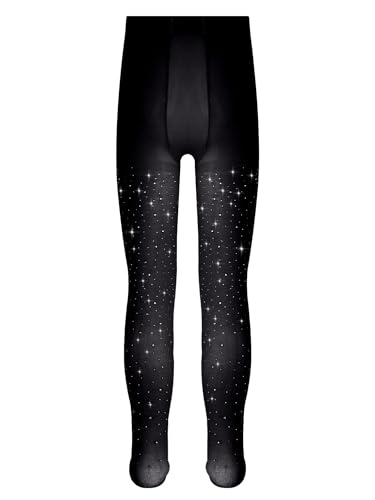 Kids Girls Rhinestone Tights Stretchy Sparkle Pantyhose Footed Leggings for Ballet Dance Stage Performance4