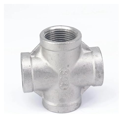 GUYU Conector hembra BSP de 3/4' acero inoxidable 304, 4 vías, for tuberías agua, aceite y aire YUGU