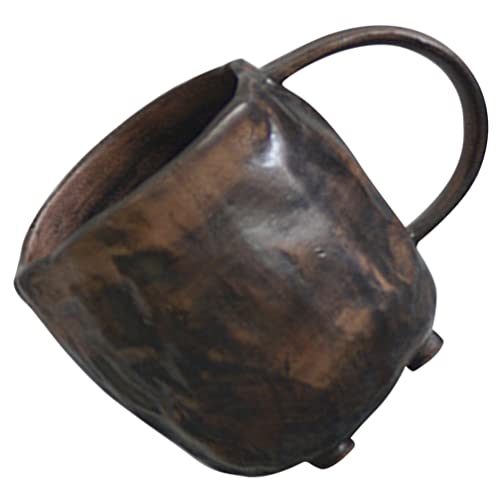 BESTonZON Ceramic Coffee Mug Japanese Style Tea Cup Milk Cup Oatmeal Mug Water Beverage Drinking Cups for Home Party Birthday Gift Black