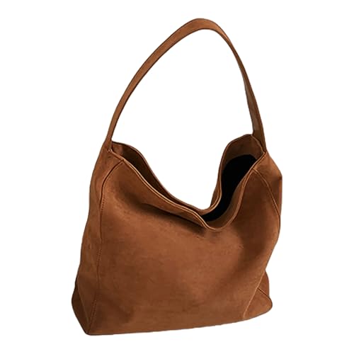Sac à bandoulière multifonction en daim pour femme | Grand cabas à poignée