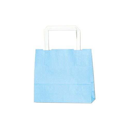 シモジマ(shimojima) ヘイコー 手提 紙袋 平手紐 H25CB 18-2 白筋 アオ 18x6x16.5cm 50枚