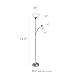 Simple Designs LF2000-BSN Mother-Daughter Floor Lamp with Reading Light, Brushed Nickel