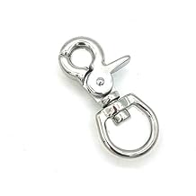 JY-Marine Stainless Steel Round Eye Trigger Snap Hook 3/4" Swivel Eye - Great for Pet Leashes,Bag Straps,Key Rings