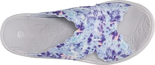 Bzees Womens Sahara Slide Sandal Blue Tie Dye Fabric 6 M #TOP4
