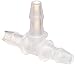 Eldon James T0-2-200PP Polypropylene Equal Barb Tee, 1/8" Hose Barb (Pack of 10)