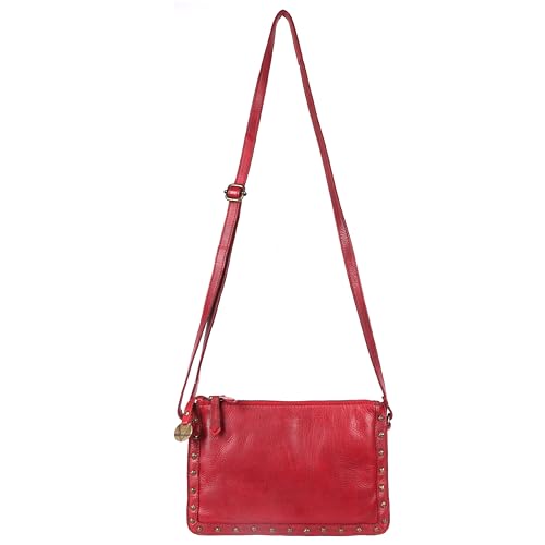 Image of Genuine Italian Leather Boho Studded Crossbody Shoulder Bag - Stylish, Durable, & Perfect for Everyday Use for women