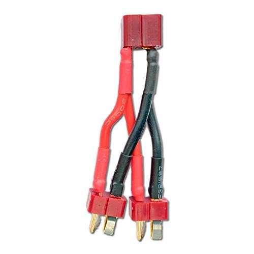 VUNIVERSUM Lot De 2 Câbles Y T-Dean 14AWG – Double Batterie LiPo En Série Ou Parallèle – 60A Continu, 90A Pointe – Or Plaqué, Anti-inversion