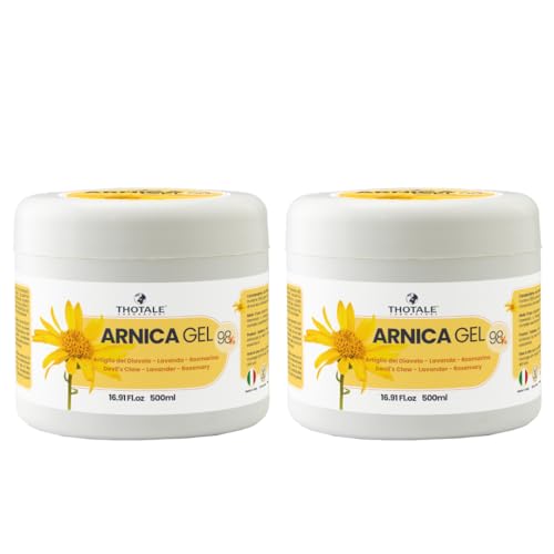 Arnica per cavalli uso umano e Artiglio del Diavolo 2 x 500 ml, Gel Extra Forte 98%, crema per massaggi a muscoli e articolazioni, effetto freddo, non irrita, non unge, Made in Italy