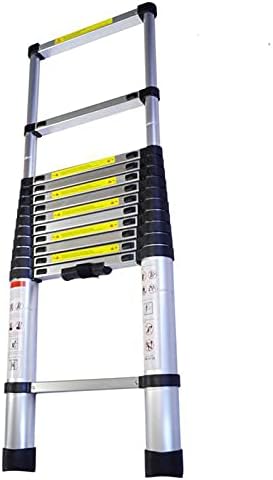 Heavy Duty Telescoping Ladder, 10FT Aluminum Folding Ladder for Roof, RV, Attic, Home & Outdoor Use, 150kg Load Capacity, Compact & Portable Design