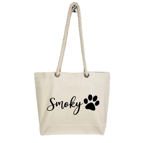 Bolso tote personalizado para perro, con foto de mascota y texto, regalo para amantes de las mascotas miniatura 2