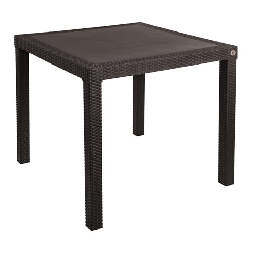 Lista de Mesa de Plastico Walmart de esta semana. 42 La Ardilla Mesa La Ardilla Plástica, Textura Rattan, 80x80x72 cm, Jardín/Terraza, Fácil Armado y Limpieza (Chocolate Oscuro)