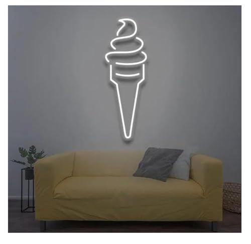 Lampe néon led crème glacée blanche éclairage mural été moderne