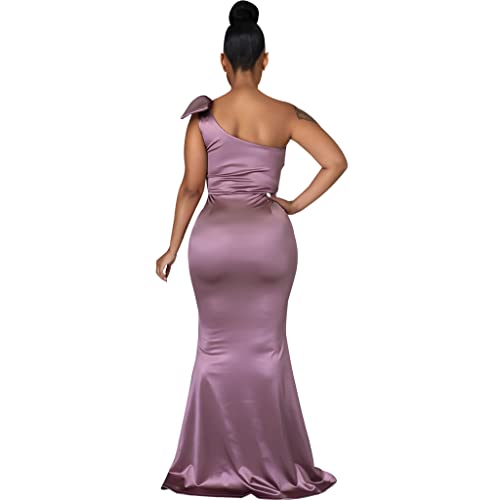 Image of FairyLove Women's One Shoulder Sleeveless Formal Ruched Bodycon Fashion Dress Belted Cocktail Dresses