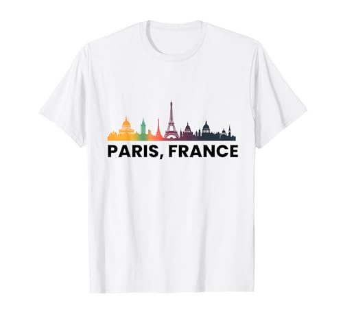 Paris Souvenir Skyline Francia Retro Vintage Viajes Hombres Mujeres Camiseta