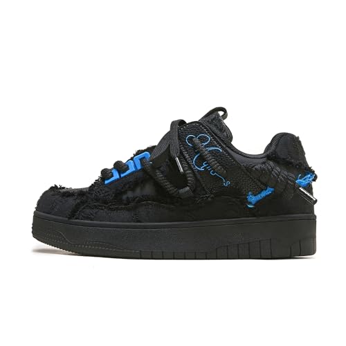 晟华 Nuevos zapatos de mesa casuales de suela gruesa para parejas, M019 Negro, 6