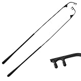 HALLMERS 2pcs Pair Black 16cm Metal Rimless Glasses Temple Arms Replacement Part - Hinge Eyeglass Frame 3mm Peg Inserts Reading Specs Framesless Spectacles End Tip Hook Arm Rims Ear Tip