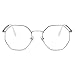 Unisex Glasses Frame Fashion Silver Polygon Full Frame Decoration Prescription Glasses