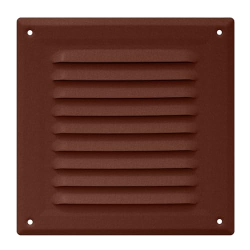 VENTORIS® Lüftungsgitter 170x170 mm - Lüftung mit Gitter - Belüftungsgitter – Stahl - Belüftungsgitter mit Insektenschutz - Lüftungsabdeckung - Abluftgitter für Kamin - 8004 ZIEGELROT MATT