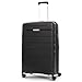 Aerolite Large 28in 100L Premium Lightweight Polypropylene Hard Shell 4 Wheel Spinner Travel Hold Checked Check in Luggage Suitcase (Black)