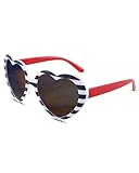 Pro Acme American Flag Sunglasses for Women Red White Blue Heart Oversized Lovely Glass Shade Polarized 55MM,K-Independence Day |Gray Lens