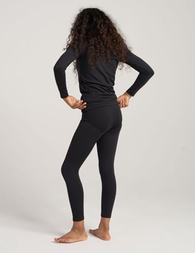 LAPASA Girls Thermal Underwear Set Fleece Lined Long John Base Layer Top Long Sleeves & Bottom Ski Winter Extreme Cold G03 11-12 Years Thermoflux G03: Black4