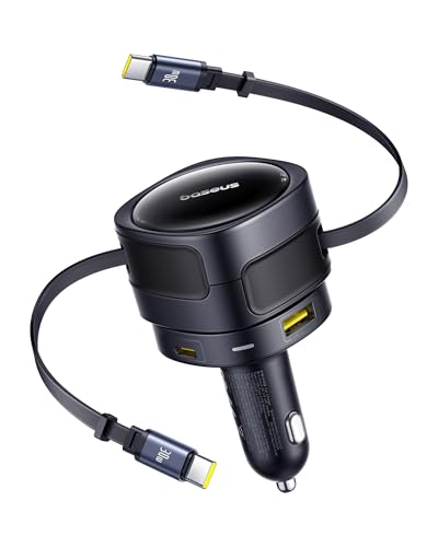 Baseus Enjoyment Max Car Charger with USB-C USB-C Cables and USB-A US