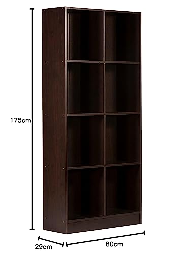 Image of DeckUp Meritus-L 4-Shelf Engineered Wood Book Shelf and Display Unit (Dark Wenge, Matte Finish)