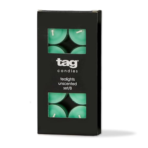 tag Color Studio Tealight Candles Set of 8 Seafoam Smokeless Paraffin Wax Burn Time 3 Hrs Seafoam Green