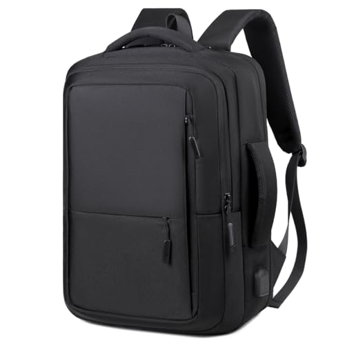 VGOAL Laptop Backpack fit 17.3 inch, Lightweight Carry on Travel Casual Daypack Business Backpack with USB Charging Port for Work, Travel, Daily Use(Black)
