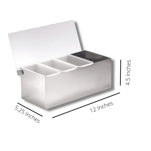Porte-condiments TableCraft 1603 : organisateur de table métallique 4 compartiments - 3