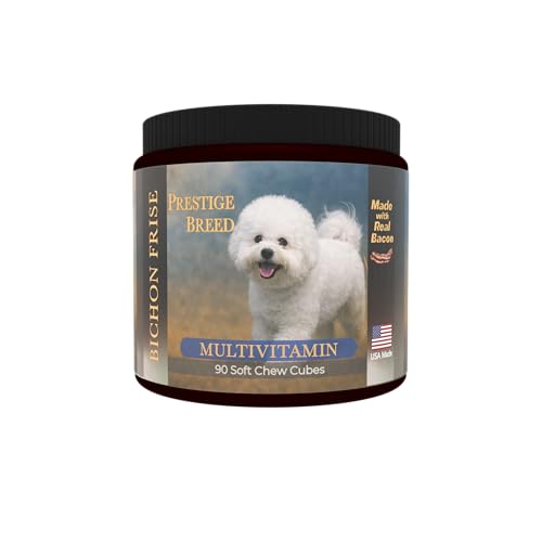 Prestige Breed Bichon Frise Multivitamins, 90 Count, Made in the USA with Real Bacon.