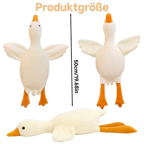 PDirat Ente & Gans Plüschfigur, 50 cm Weiche Baumwoll Plüschdekoration, Multifunktionales Schlaf- & Sofakissen, Erwachsene, Ideal für Wohnzimmer Büro Dekoration