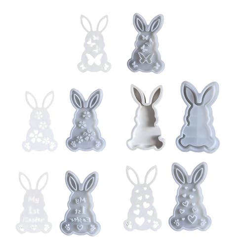 Molde de silicona flexible para decoración de oficina, Pascua, conejos, atmósferas de escritorio, decoración de fiesta de Pascua