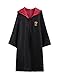 Tomwell HP Cosplay Umhang mit Kapuze Kostüm Set Umhang Mantel Zauberstab Krawatte Schal Gryffindor Kostüm Schuluniform Fasching Karneval Kostüm Halloween Fest A Rot L