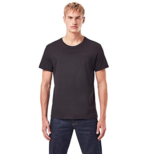 G-STAR RAW Men's Base Heather T-Shirt 2 Pack, Nero...