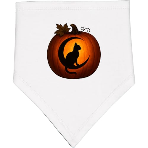 inktastic Halloween Cat Pumpkin Moon Baby Bandana Bib