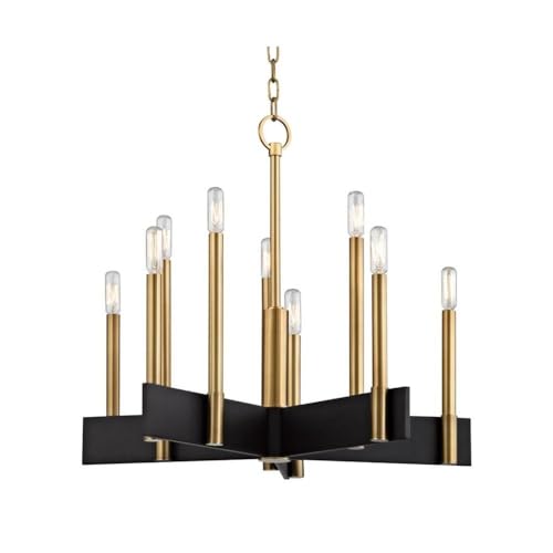 Hudson Valley Lighting 8825-AGB Abrams - Ten Light Chandelier - 24.75 Inches Wide by 22 Inches High, Finish Color: Aged Brass