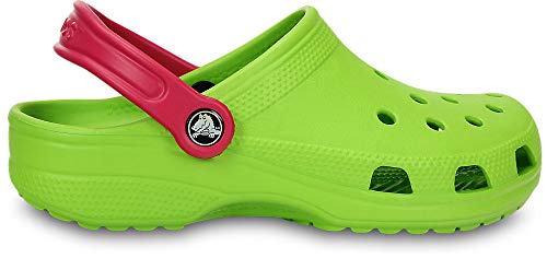 Image of Crocs Men's and Women's Classic Clog, Volt Green /Raspberry, 8 Women /6 Men