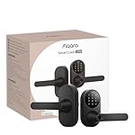 Aqara Smart Lock U300, Fingerprint Keyless Entry Door Lock with Handle, Matter Over Thread with Apple Home Keys, Touchscreen Keypad, Smart Lever Lock Supports Apple Home, Alexa, Google, IFTTT, Black