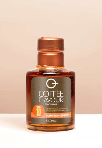QUARTERPAST Pumpkin Spice Coffee Syrup – Café-Style Flavoured Coffee – No Artificial Flavours, Colours or Sweeteners – 360mL – 18 Serves