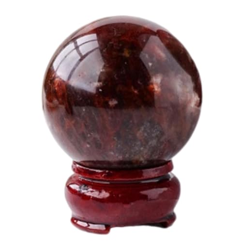Fleur de gomme rouge boule de cristal minéral naturel sculpté de 5cm