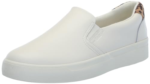 Keds Women's Pursuit Slip ON Sneaker, White/Leopard Leather, 9