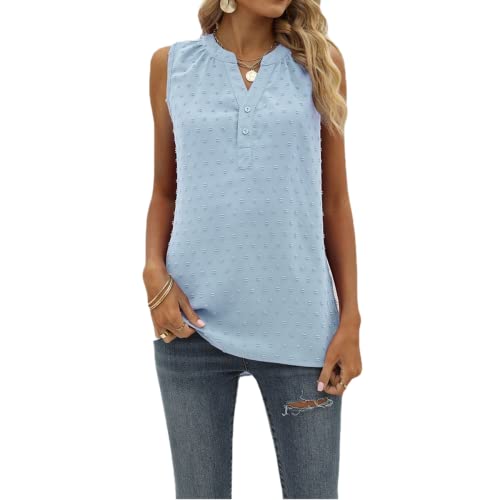 Débardeur mousseline femme léger pull décontracté sans manches